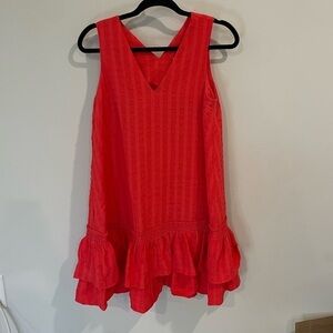 NWOT Calvin Klein Coral Orange Ruffle Dress